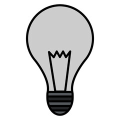 Gray light bulb on a white background. Vector illustration