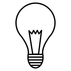 Bulb outline isolated on white background. Vector illustration