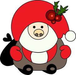 Happy merry christmas old traditional elf character