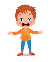 confused little boy vector illustration