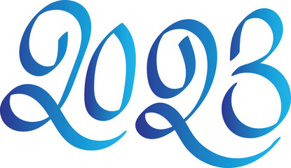 2023 Gradient typography logo design. Happy new year 2023 Lettering  