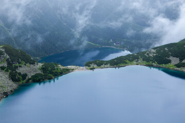 Lake Czarny Staw pod Rysami and Morskie Oko in Tatra National Park, Poland.