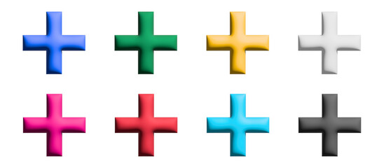 Fototapeta na wymiar plus icon set, colored symbols graphic elements