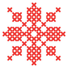 Folk pattern cross stitch snowflake or flower 7