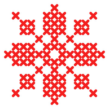 Folk Pattern Cross Stitch Snowflake Or Flower 7