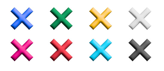 Fototapeta na wymiar close icon set, colored symbols graphic elements