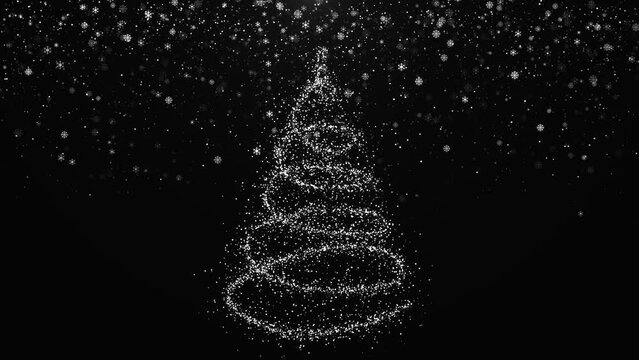 Christmas Tree Middle black loop background
