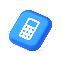 Calculator button mathematical number counting web application design 3d realistic isometric icon