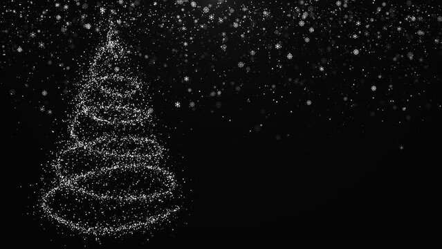 Christmas Tree Leftside black loop background