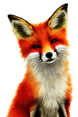 Obraz premium Red fox isolated on white background