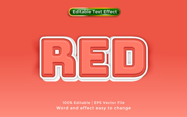 Red text, 3D style text effect