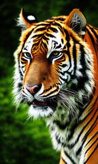 Portrait of a tiger, AI Generated