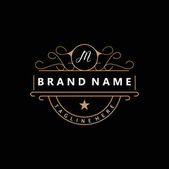 Elegant Minimalist Ornament Logo Template Luxury Ornament Wedding Decoration Business, Batik Style Invitation, Batik, Frasion, Initial Brand Design