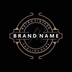 Elegant Minimalist Ornament Logo Template Luxury Ornament Wedding Decoration Business, Batik Style Invitation, Batik, Frasion, Initial Brand Design