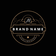 Elegant Minimalist Ornament Logo Template Luxury Ornament Wedding Decoration Business, Batik Style Invitation, Batik, Frasion, Initial Brand Design