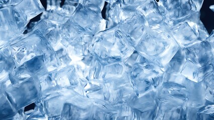 Ice cubes, macro photography, background.