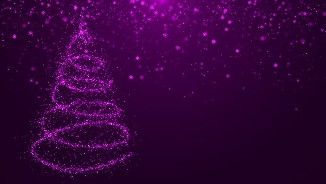 Christmas Tree Leftside purple loop background