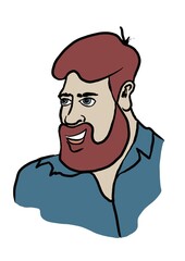 a young men portrait with beard