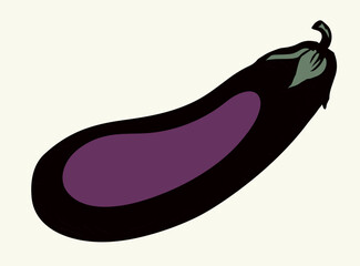 Ripe eggplant. Vector drawing icon