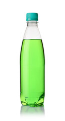 Sparkling water in a plastic bottle isolated.