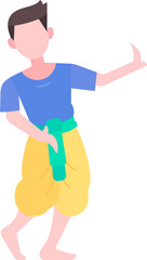 thai man traditional dancing in vintage clothes flat design icon
