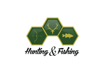 Hunting and fishing logo concept