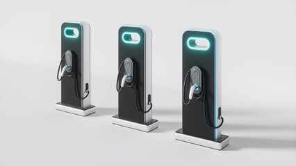 3D rendering new energy vehicle charging pile
