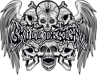 Gothic sign with skull and crown, grunge vintage design t shirts
