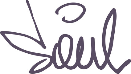 SOUL. Vector lettering graffiti tag style. Transparent PNG