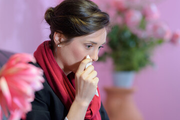 woman is mourning the death of her husband