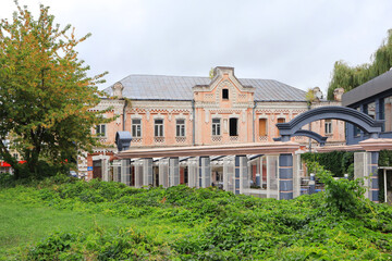 Fototapeta na wymiar Cute old building in downtown of Rivne, Ukraine