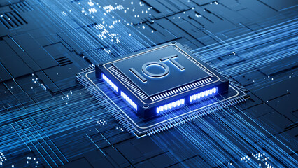 3d illustration Technology Smart motherboard chip creative map