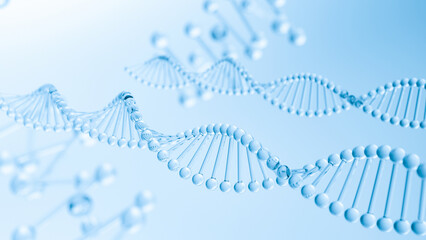 3D rendering of molecular structure background of Biotechnology