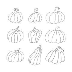 Vector line icon for pumpkin