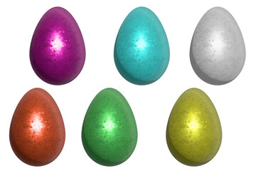 easter eggs metallic colorful png clip art