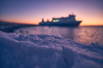Nordermole in Travemunde at the baltic sea. High quality photo