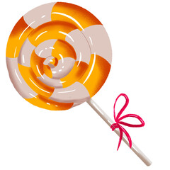 Christmas round candy. Striped mints without wrapper.