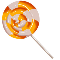 Christmas round candy. Striped mints without wrapper. Lollipop