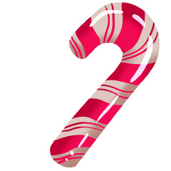 Christmas caramel cane. Striped mints without wrapper.
