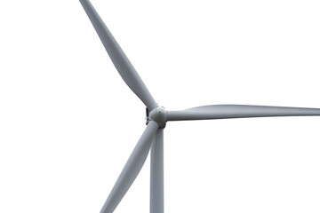 A fragment of a wind farm. Propeller close-up. PNG.
