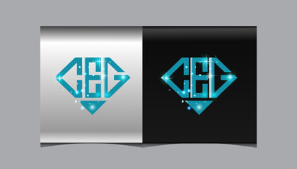 CEG Logo letter monogram with diamond shape design template.

