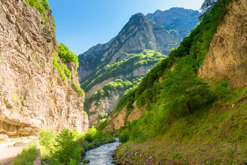Karmadon Gorge. North Ossetia - Alania. Caucasus. Russia