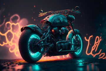 Beautiful motorcycle.  Image created with Generative AI technology.