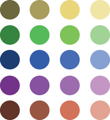 vector illustration sticker set isolated circles of different colors