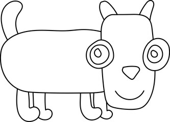 vector illustration of a black outline of a cat character