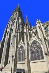 Fototapeta na wymiar Clocher gothique de la cathédrale de Bayeux. France