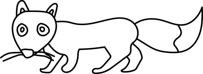 Obraz na płótnie Canvas vector illustration of a crouching fox on a white background