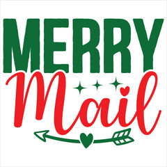 merry mail   T shirt design Vector File