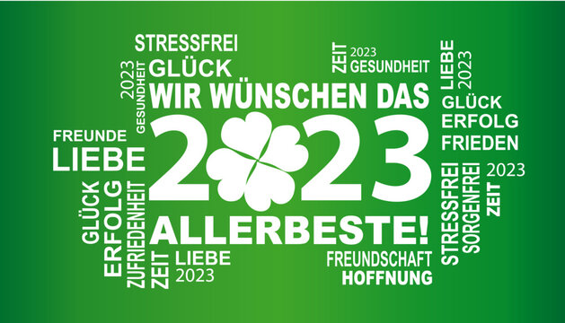 wir w&uuml;nschen das allerbeste 2023 mit gl&uuml;cksklee