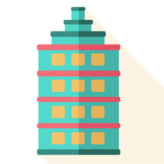 Flat icon vector house. Downtown vector. Cute building. Tower vector. Vector illustration